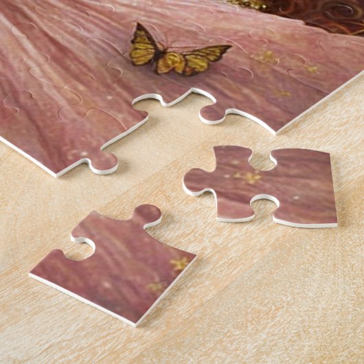 Rosa goldene Fee Fantastische Kunst Puzzle (Seite)