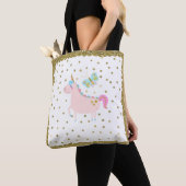 Rosa & goldene Glitzer Einhorn Confetti Dots Girls Tasche (Von Nahem)