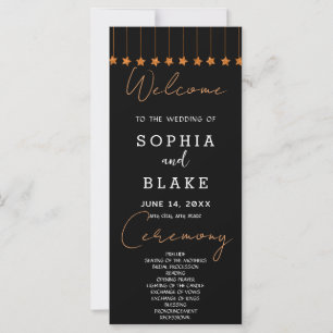 Rosa Goldene Hängende Sterne Schwarzes Hochzeitspr