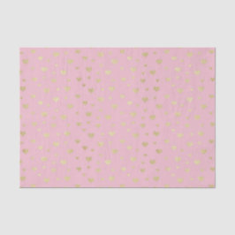 Rosa goldene Herzen (Design 70 Pink Serie) Seidenpapier