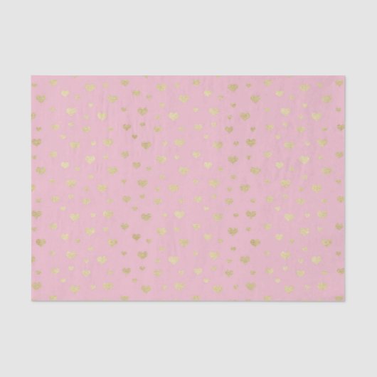 Rosa goldene Herzen (Design 70 Pink Serie) Seidenpapier (Vorderseite)