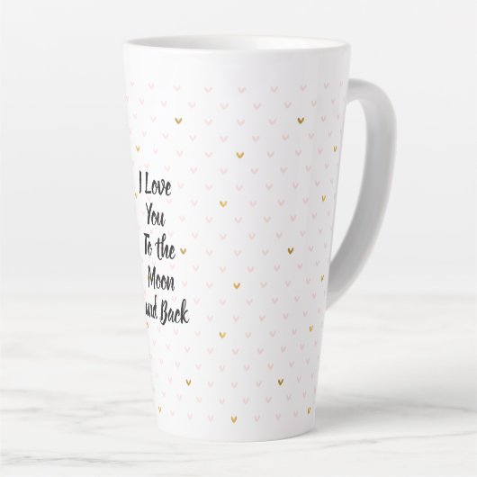 Rosa goldene Herzen Milchtasse (Rechte Ecke)