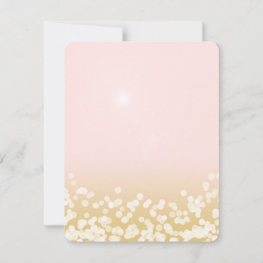 Rosa-goldene Hochzeitsempfehlung Einladung (Rückseite)