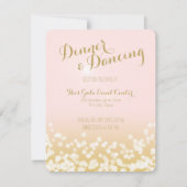 Rosa-goldene Hochzeitsempfehlung Einladung (Vorderseite)