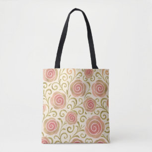 Rosa & Goldene Märchenbuch-Prinzessinnen-Rosen Tasche
