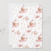 Rosa Goldene Ornamente Elegantes Party Einladung (Rückseite)