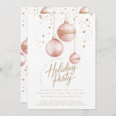 Rosa Goldene Ornamente Elegantes Party Einladung (Vorne/Hinten)