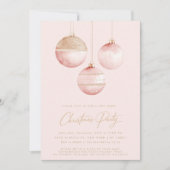 Rosa goldene Ornamente Minimalistisches Party Einladung (Vorderseite)