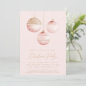 Rosa goldene Ornamente Minimalistisches Party Einladung (Stehend Vorderseite)