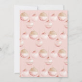 Rosa goldene Ornamente Minimalistisches Party Einladung (Rückseite)