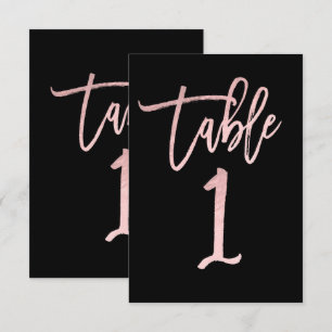 Rosa Goldene Pink Folie Moderne Schrift Tisch Numm Einladung