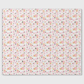 Rosa goldene Punkte, geometrisch Vintag. Geschenkpapier (Flach)