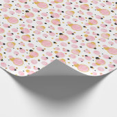 Rosa goldene Punkte, geometrisch Vintag. Geschenkpapier (Ecke)