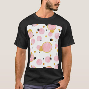 Rosa goldene Punkte, geometrisch Vintag. T-Shirt
