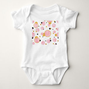 Rosa goldene Punkte, geometrisches Vintage. Baby Strampler