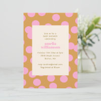 Rosa Goldene Punkte Retro Moderne Baby Shower Feie
