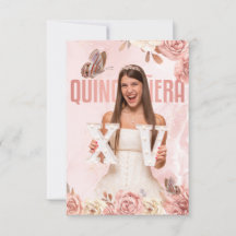 Rosa Goldene Quinceanera Florale Prinzessin Schme