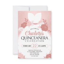 Rosa Goldene Quinceanera Florale Prinzessinnen Kl