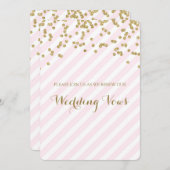Rosa goldene Streifen Hochzeitsszenario Erneuerbar Einladung (Vorne/Hinten)