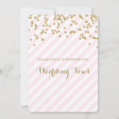 Rosa goldene Streifen Hochzeitsszenario Erneuerbar Einladung (Vorderseite)