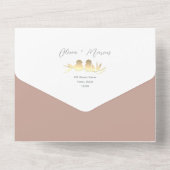 Rosa Goldene Unzertrennliche All In One Einladung (Rückseite)