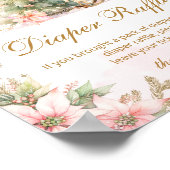 Rosa goldene Weihnachtsbaumdusche aus Rosa verlose Poster (Ecke)