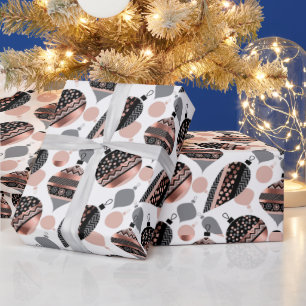 Rosa Goldene Weihnachtsdekorationen Geschenkpapier