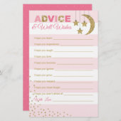 Rosa goldene Wohlfühlwünsche für Babykartendusche (Vorne/Hinten)