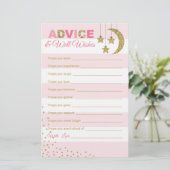 Rosa goldene Wohlfühlwünsche für Babykartendusche (Stehend Vorderseite)