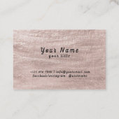 Rosa goldener Glitzer, schwarzer Marmorhintergrund Visitenkarte (Rückseite)