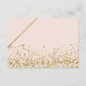Rosa goldener Glitzer Streifen Wegbeschreibung Bab Begleitkarte (Rückseite)