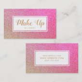 Rosa goldener Glitzer Visitenkarte (Vorne/Hinten)