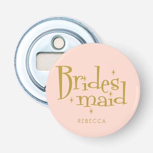 Rosa Goldener Junggeselinnen-Abschied Flaschenöffner (Vorderseite)