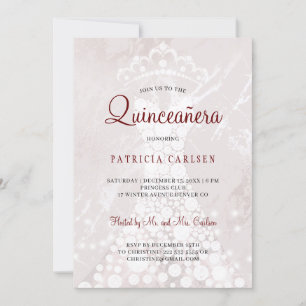 Rosa goldener Rosé moderner eleganter Quinceanera Einladung