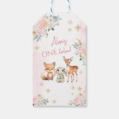 Rosa goldener Winter ONEderland Geburtstag danke I Geschenkanhänger (Rückseite)