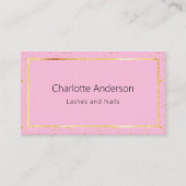 Rosa goldenes Foto - moderner QR-Code Visitenkarte (Vorderseite)