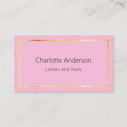 Rosa goldenes Foto - moderner QR-Code Visitenkarte (Vorderseite)