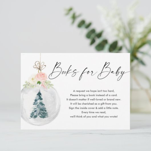 Rosa goldenes Mädchen Weihnachtsbaumbücher für das Begleitkarte (Stehend Vorderseite)