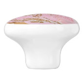 Rosa goldenes Marmormuster Keramikknauf (Seitenansicht)