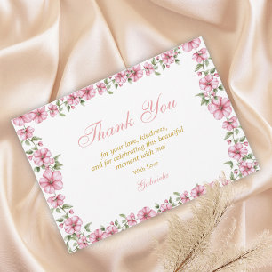 Rosa Goldenes Mis Quince Glitter Quinceañera Dankeskarte