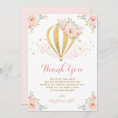 Rosa Golderröten mit Dankeskarte (Vorne/Hinten)