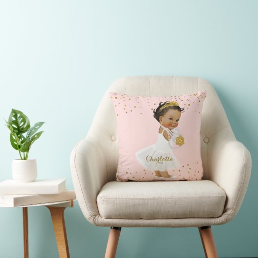 Rosa Goldethnische Prinzessin Ballerina Nursery Kissen (Stuhl )