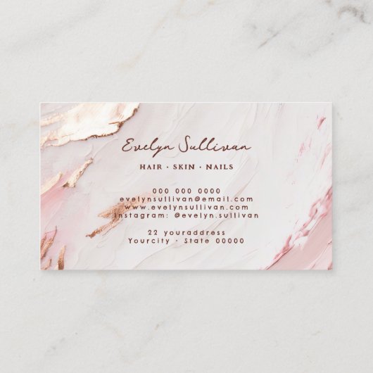 Rosa Goldfarbe Visitenkarte (Rückseite)