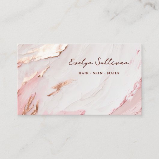 Rosa Goldfarbe Visitenkarte (Vorderseite)