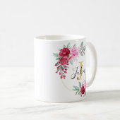 Rosa Goldfarben Bläsermonogramm J Kaffeetasse (VorderseiteRechts)