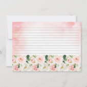 Rosa goldfarbene Blumenkarten für das Brautparty R Einladung (Rückseite)