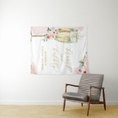 Rosa goldfarbene Blüte/Champagner Glasbrunch Hinte Wandteppich (Beispiel (Horizontal))