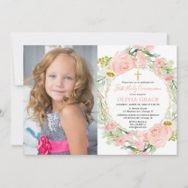 Rosa goldfarbene Blütenpracht Erstklassiges Kommun Einladung