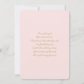 Rosa goldfarbene, einfache, elegante Babydusche Einladung (Rückseite)