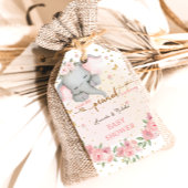 Rosa goldfarbene Elefantenmädchen Dusche Geschenkanhänger